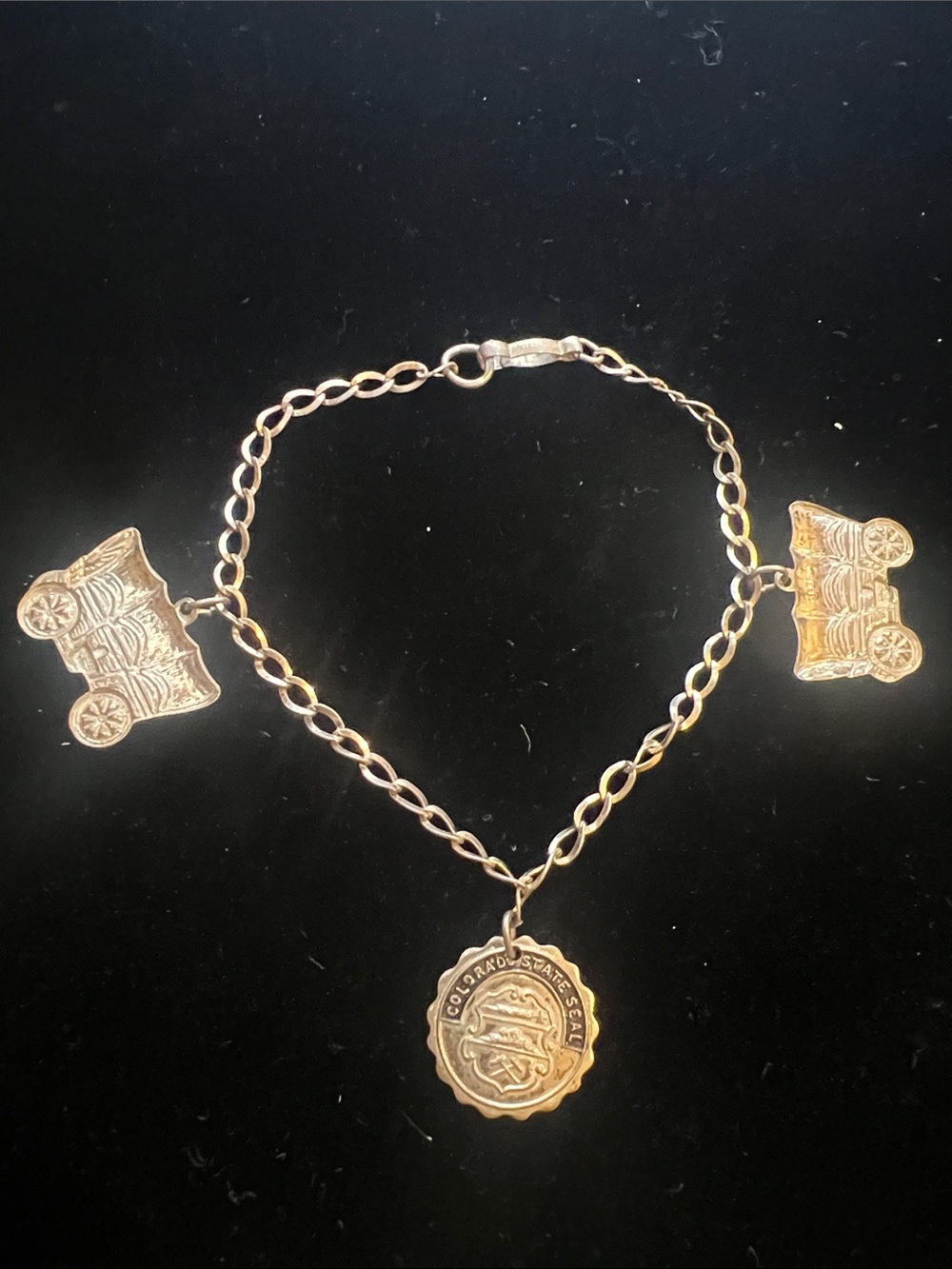 Vintage sterling charm bracelet 7”